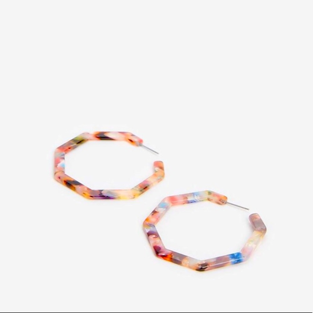 J.Crew Resin Hexagon Hoop Earrings